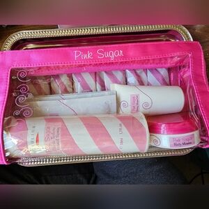 Aquolina Pink Sugar Eau De Toilette Natural Spray Gift Set With Pink Travel Bag
